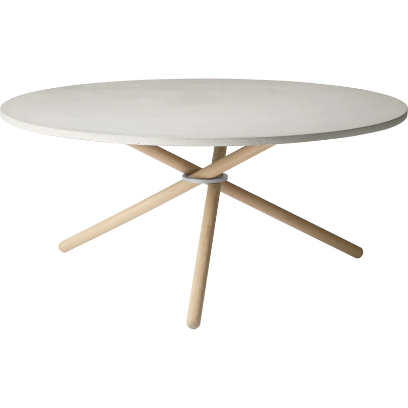 Edda Coffee Table 105 cm, Light Concrete / Light Oak