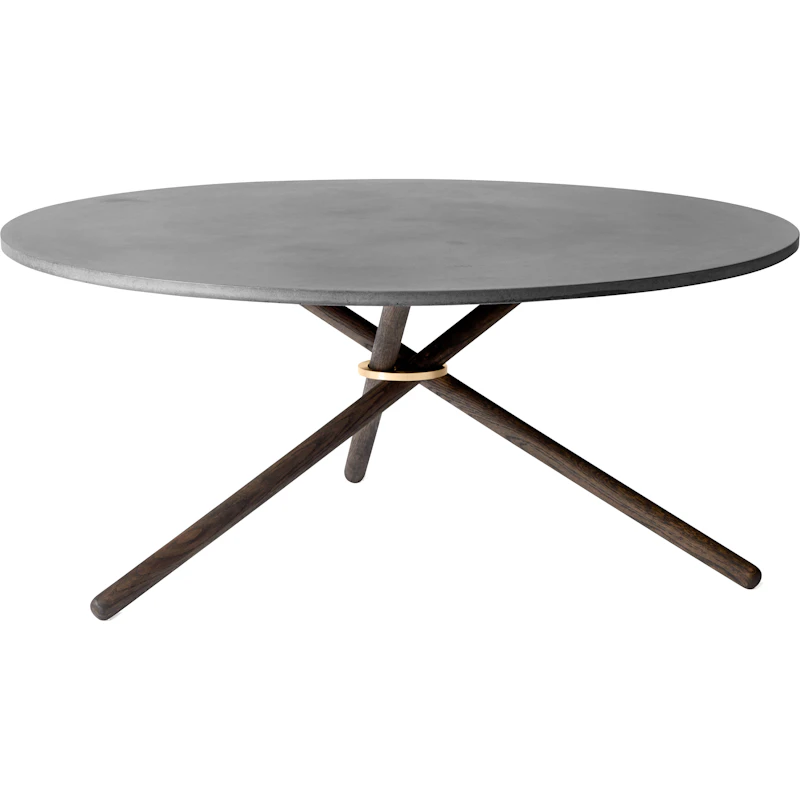 Edda Coffee Table 105 cm, Dark Concrete / Dark Oak