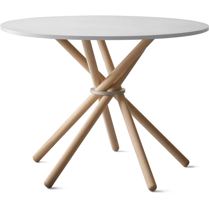 Hector 105 Dining Table, Light Concrete / Light Oak