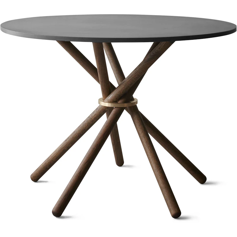 Hector 105 Dining Table, Dark Concrete / Dark Oak