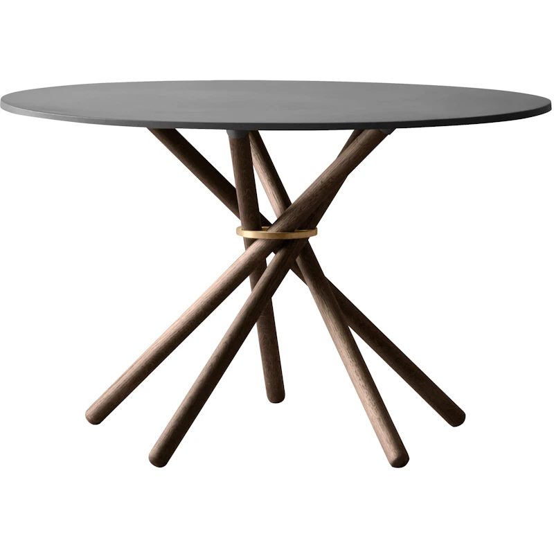 Hector 120 Dining Table, Dark Concrete / Dark Oak