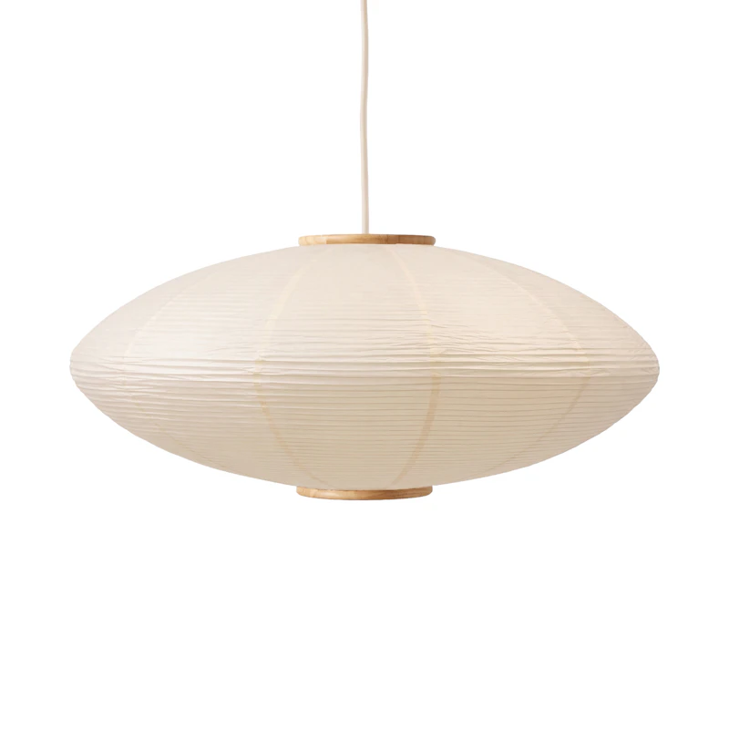 Mori Oval Pendant Lamp Ø52 cm, Oak / Off-white