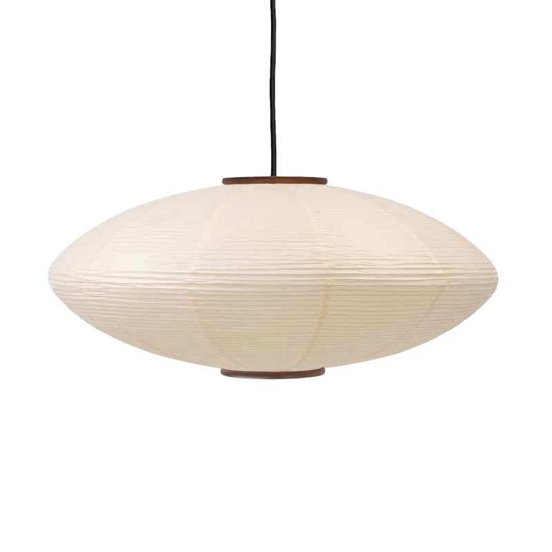 Mori Oval Pendant Lamp Ø52 cm, Walnut / Off-white