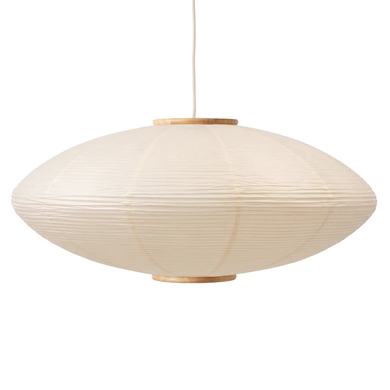 Mori Oval Pendant Lamp Ø65 cm, Oak / Off-white