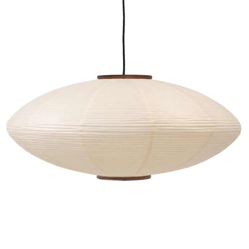 Mori Oval Pendant Lamp Ø65 cm, Walnut / Off-white