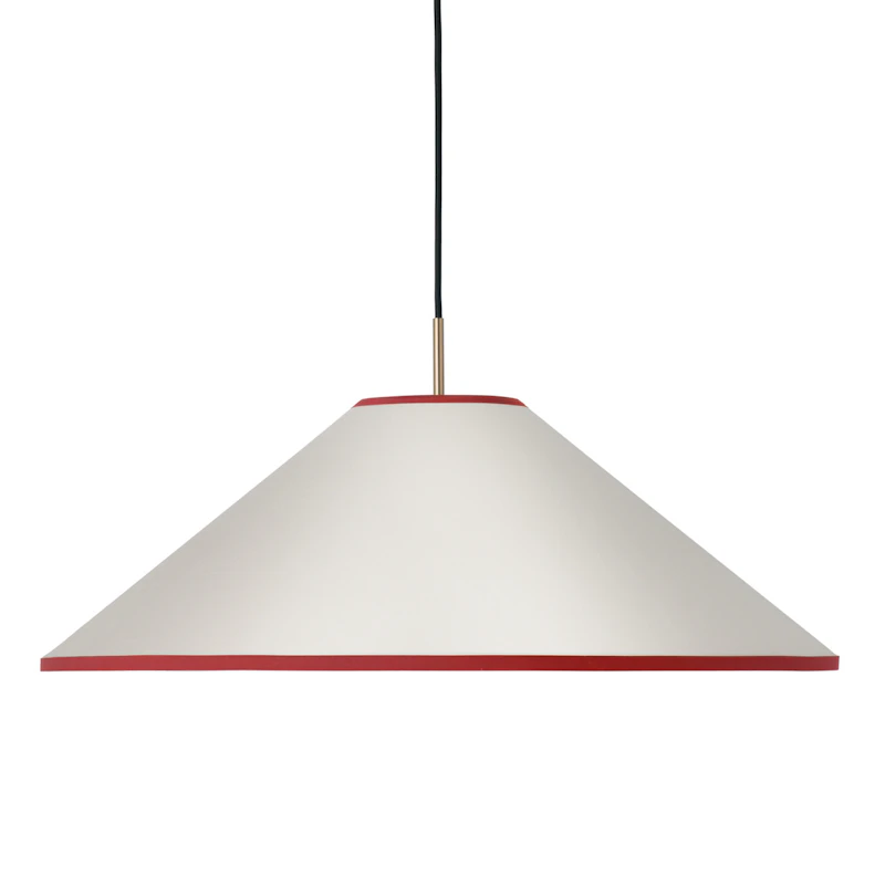 Tafta Cone Pendant Lamp Ø65 cm, Red / Off-white
