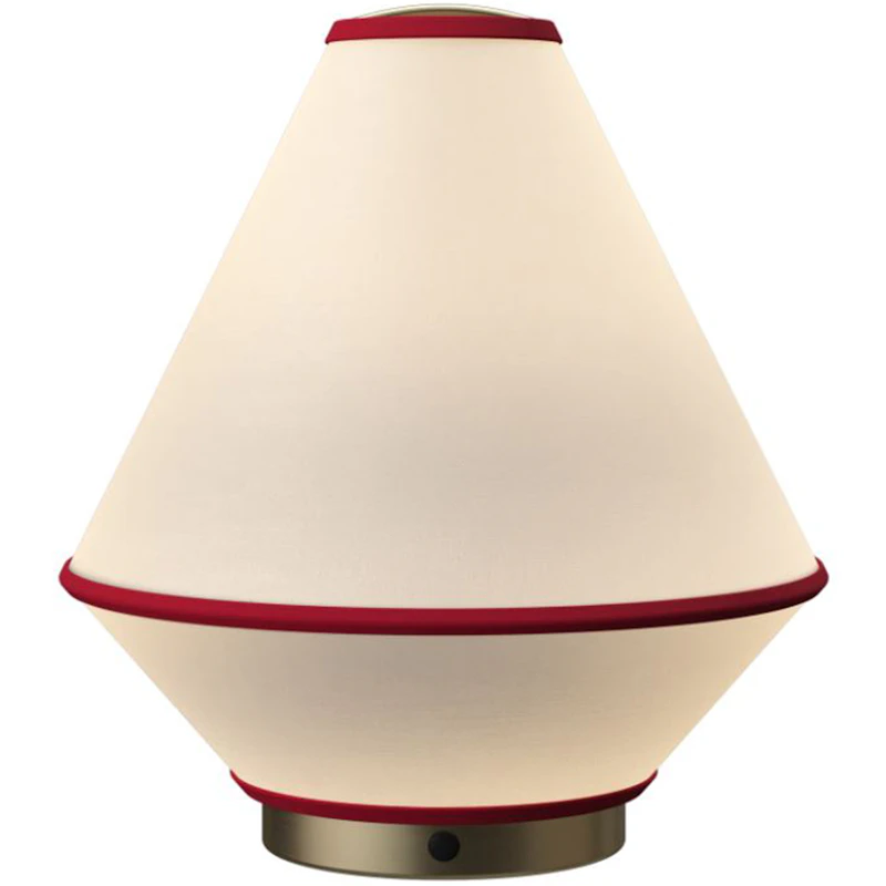 Tafta Table Lamp Portabel, Red/Off-white