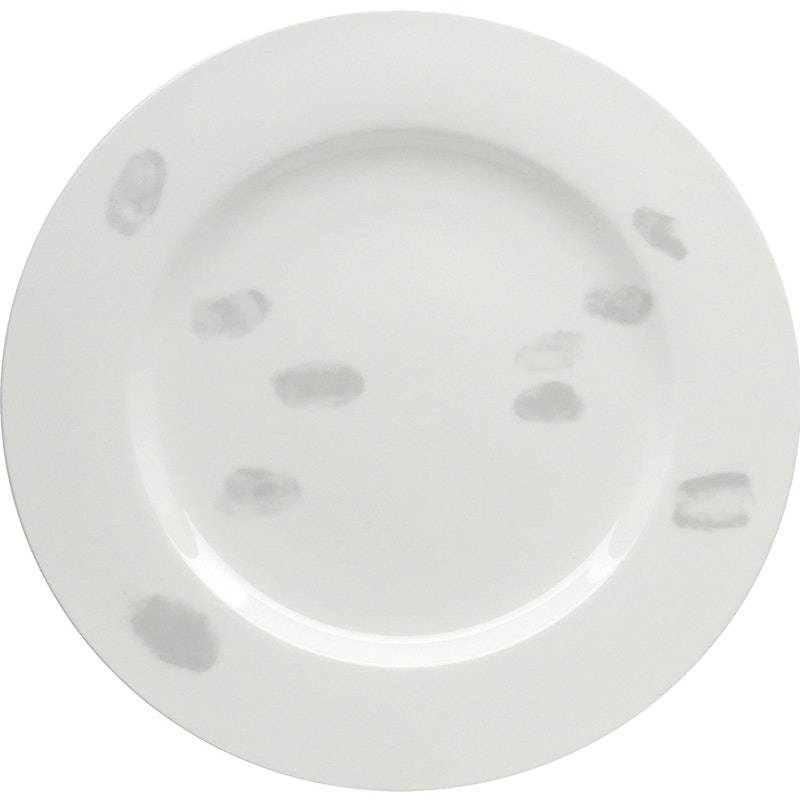 Fingerprint Side Plate, Light Grey