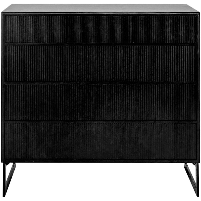 Line Chest Of Drawers 3+3 Drawers, Black / Black