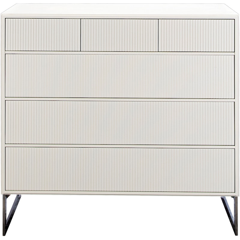 Line Chest Of Drawers 3+3 Drawers, White / Chrome