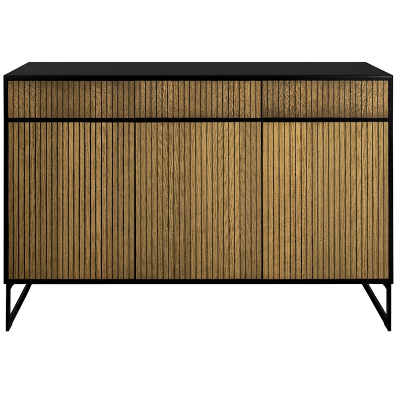 Line Burned Walnut Sideboard 3 Doors, Black