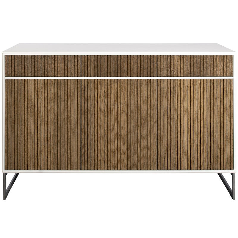 Line Burned Walnut Sideboard 3 Doors, White