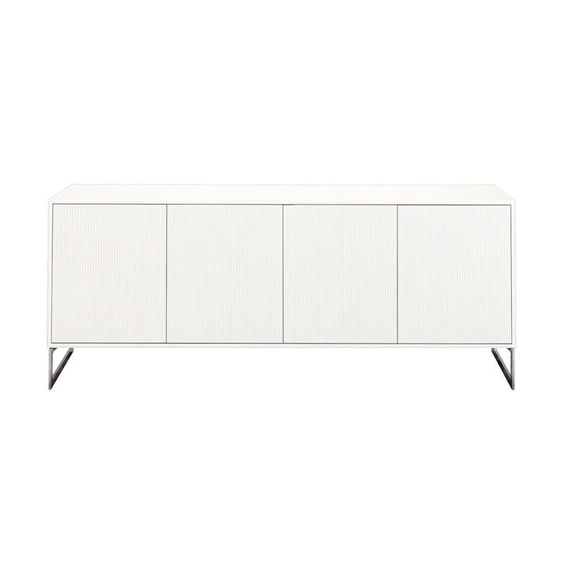 Line Sideboard 4 Doors, White/Chrome