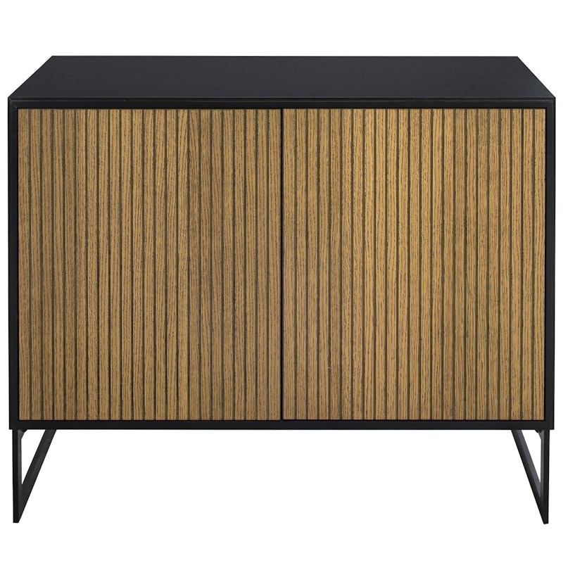 Line Burned Walnut Sideboard 2 Doors, Black/Black