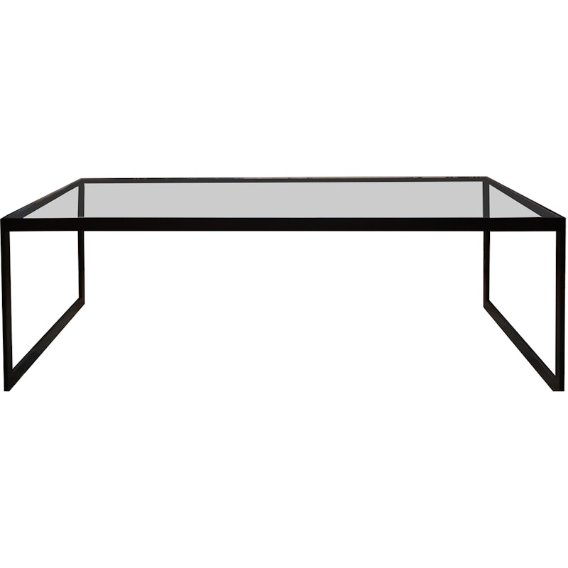 Square Coffee Table, 122x62 cm, Black/Glass