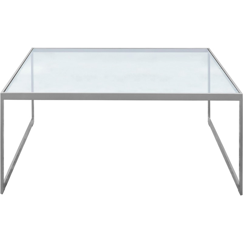 Square Coffee Table, 102x102 cm, Silver Grey/Glass