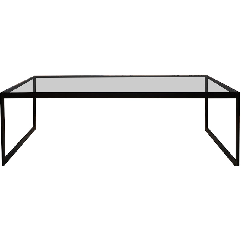 Square Coffee Table, 122x62 cm, Black/Glass