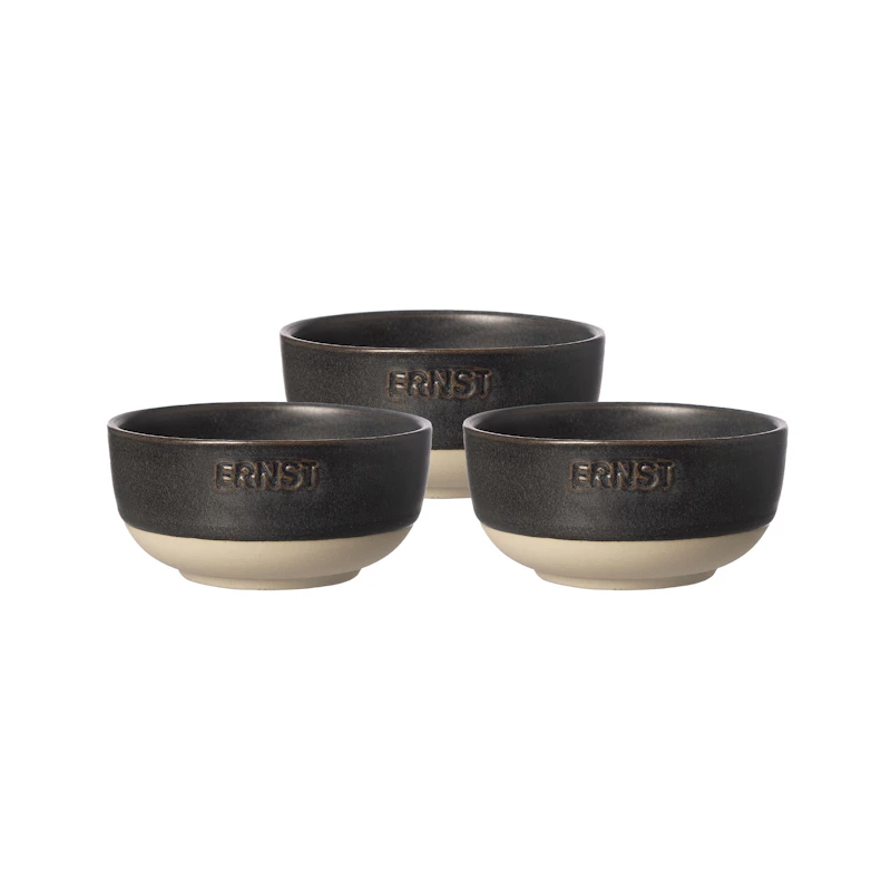 Bowl 3-pack, Nature / Matte Black