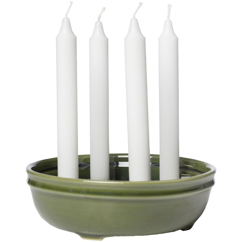 Candle Holder 6x22 cm, Green Glazed