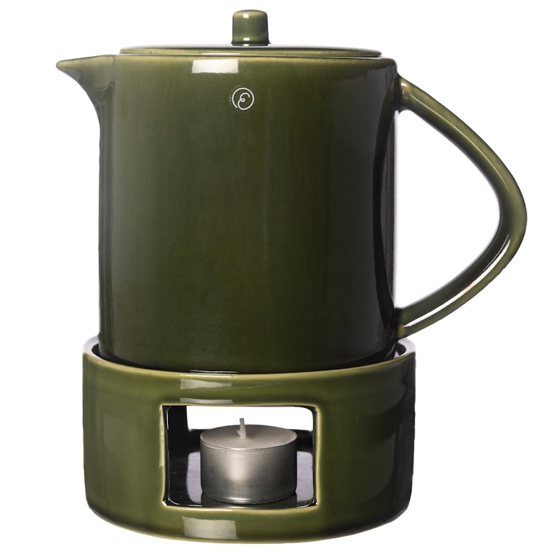 Mulled Wine Jug With Heater, Green