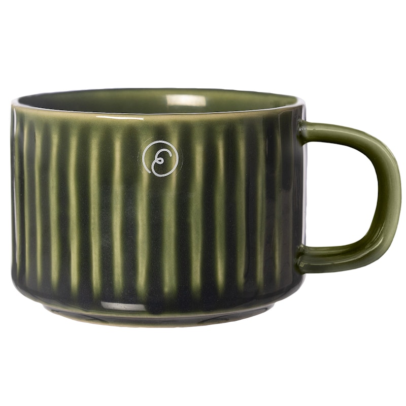 Mulled Wine Mug Ribbed, Green
