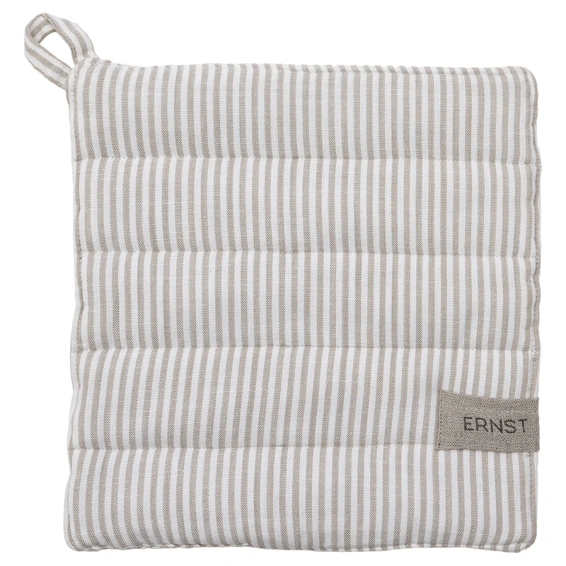 Pot Holder Stripes, White/Beige