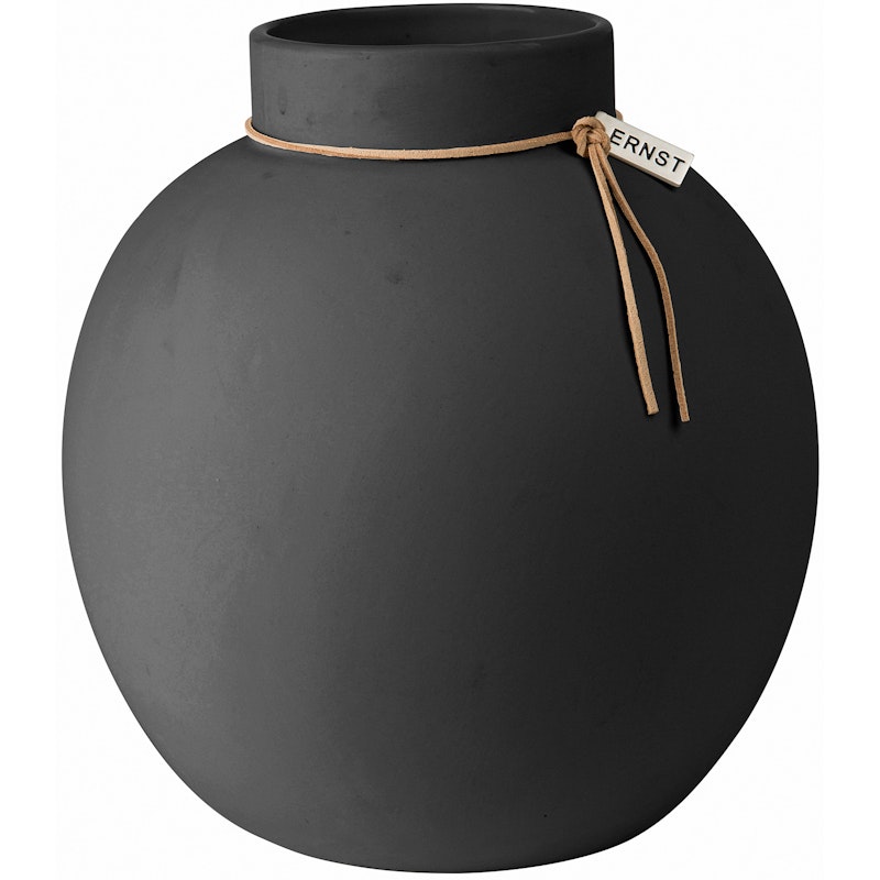 Stoneware Vase Dark Grey, 21 cm