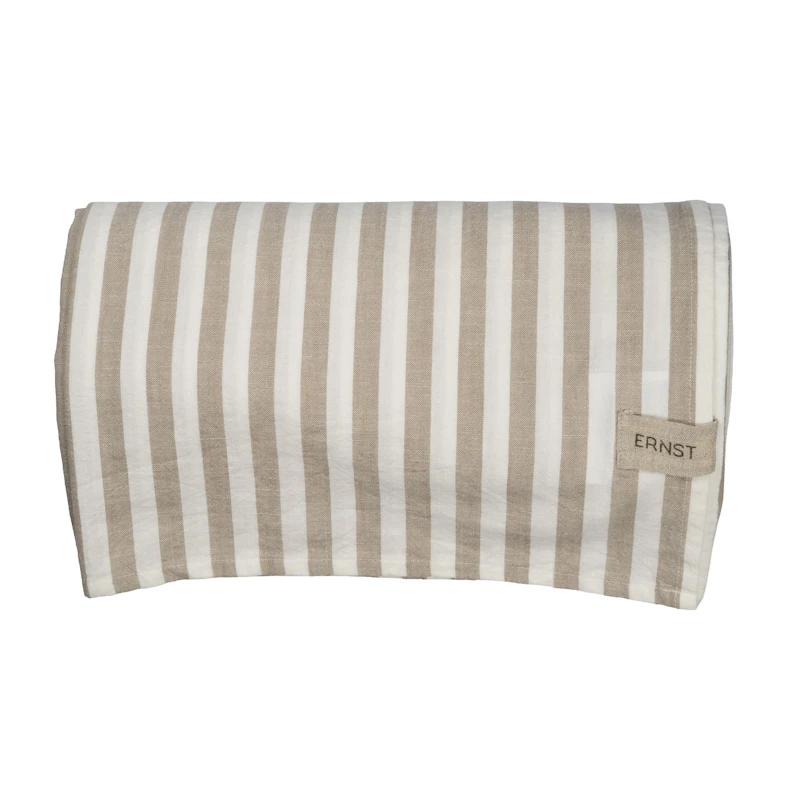 Tablecloth 145x300 cm, Beige / White