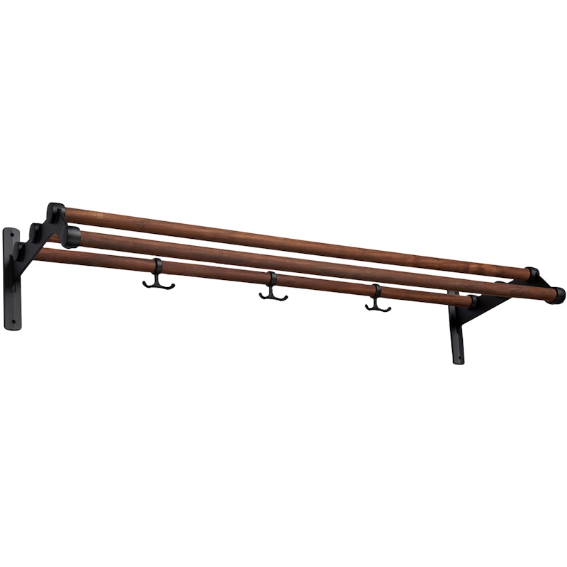 Nostalgi 291 Hat Rack 100 cm, Black / Walnut