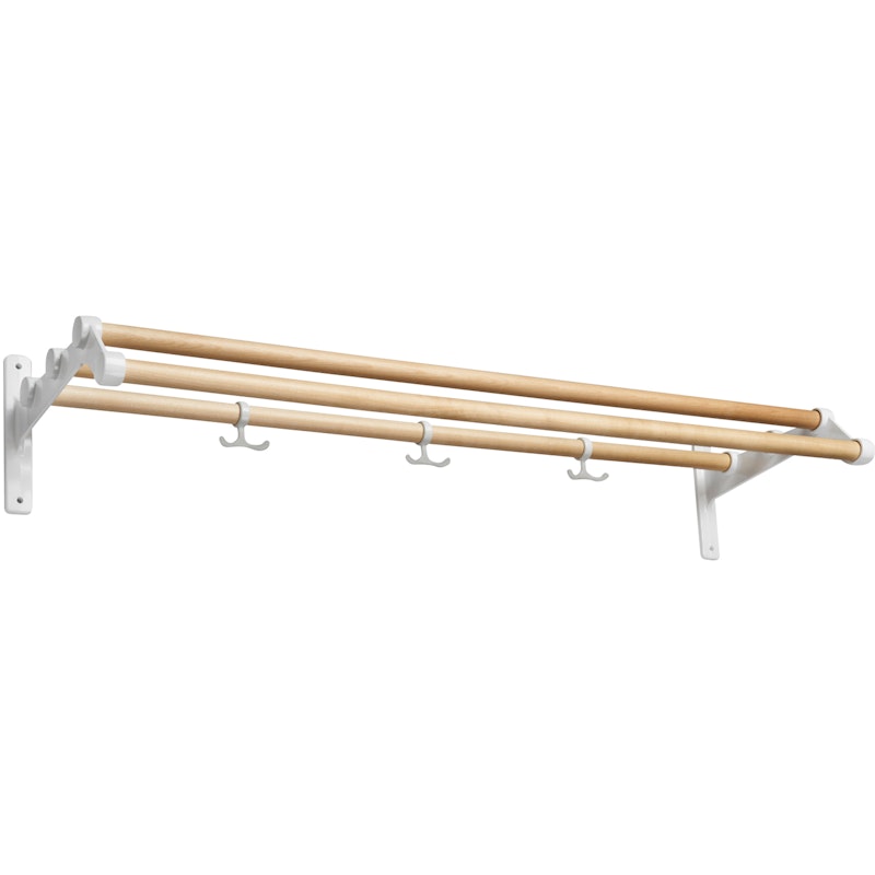 Nostalgi 291 Hat Rack, 100 cm, White / Birch