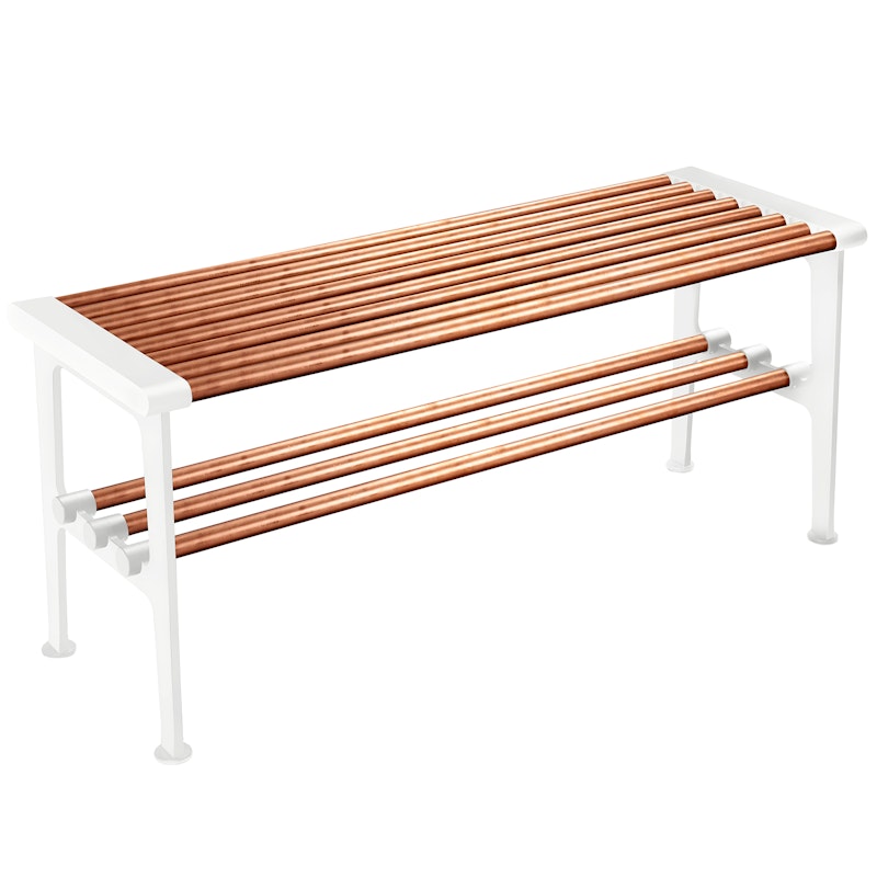 Nostalgi Bench 100 cm, Copper / White