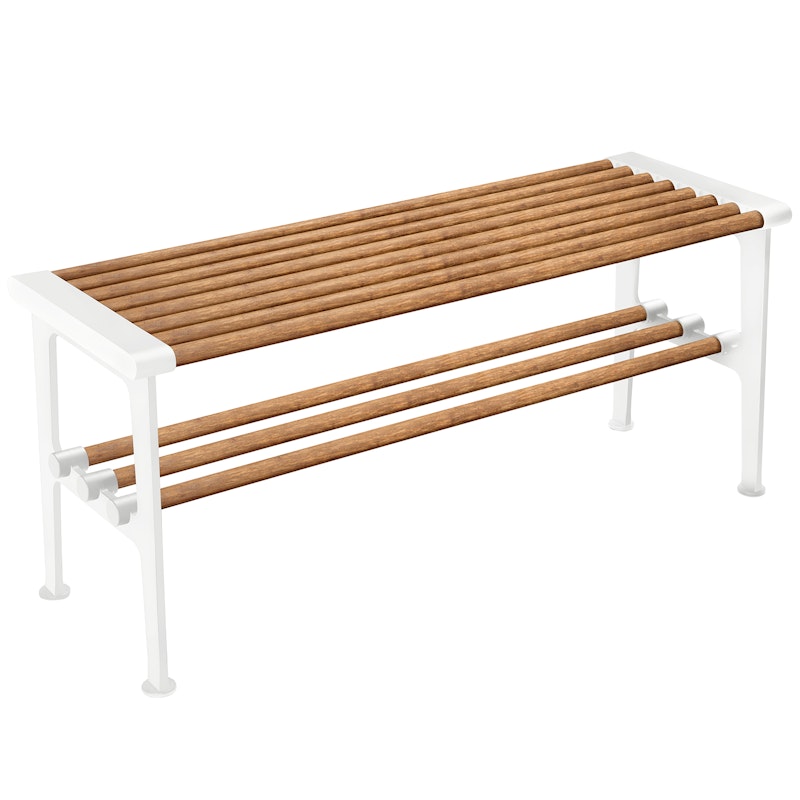 Nostalgi Bench 100 cm, Bamboo / White