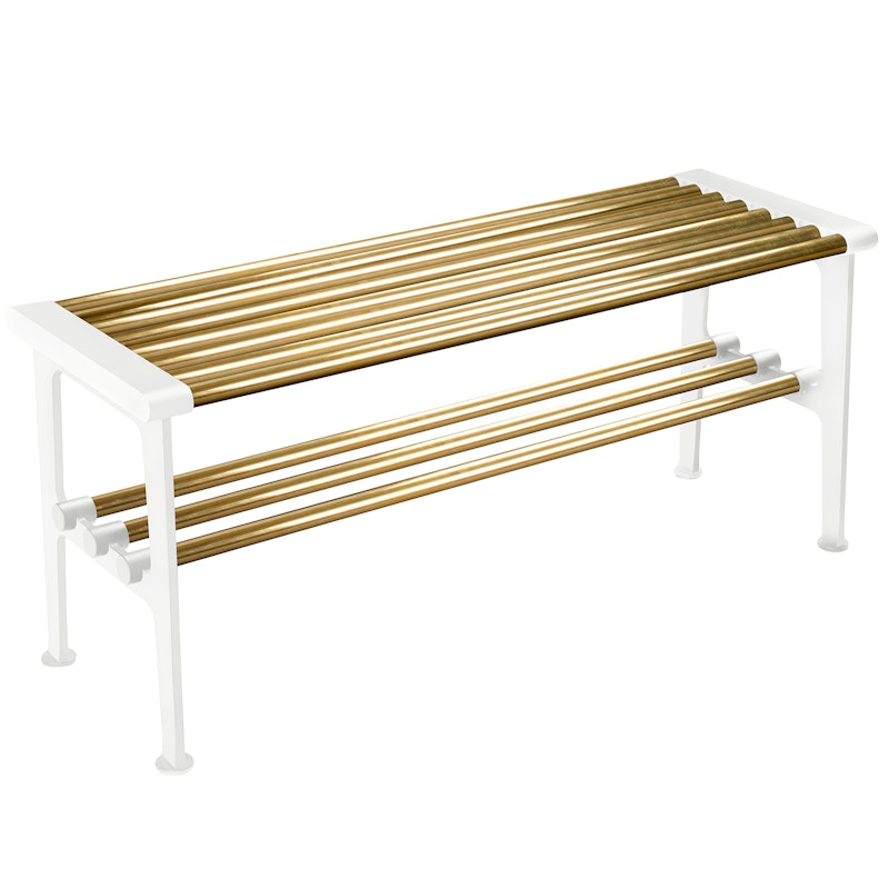 Nostalgi Bench 100 cm, Brass / White