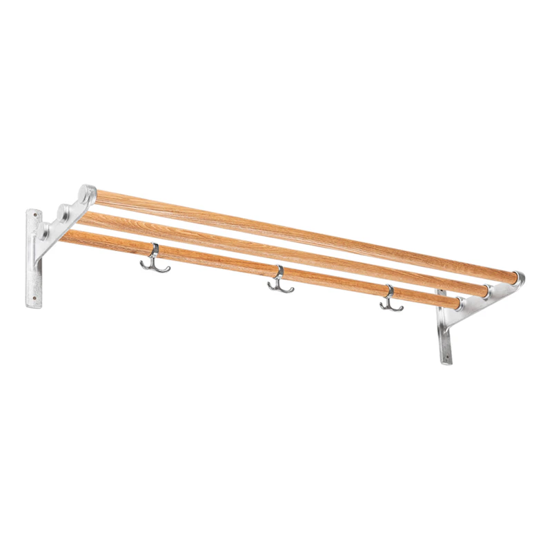 Nostalgi Hat Rack / Shoe Rack 100 cm, Aluminium / Oak