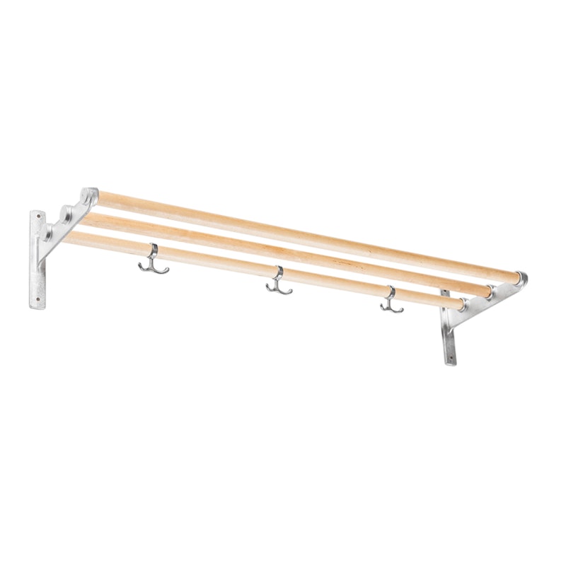 Nostalgi Hat Rack / Shoe Rack 100 cm, Aluminium / Birch