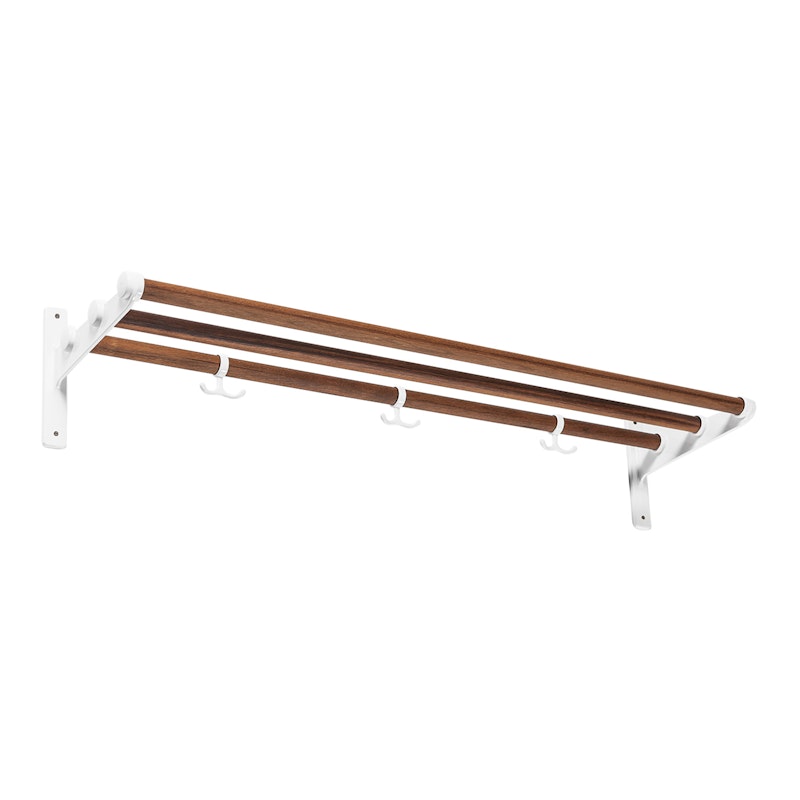 Nostalgi Hat Rack / Shoe Rack 100 cm, White / Walnut