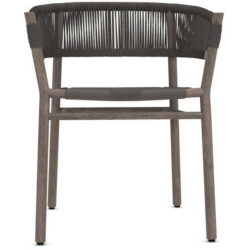 Kilt Dining Armchair, Pickled Teak / Dark Grey