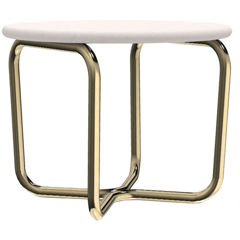 Sling Coffee Table Ø53 cm, Brushed Brass / White