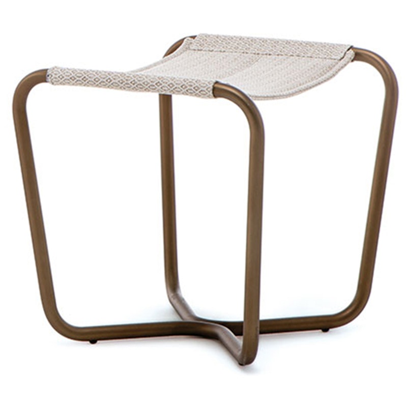 Sling Footstool, Brushed Brass / Sand