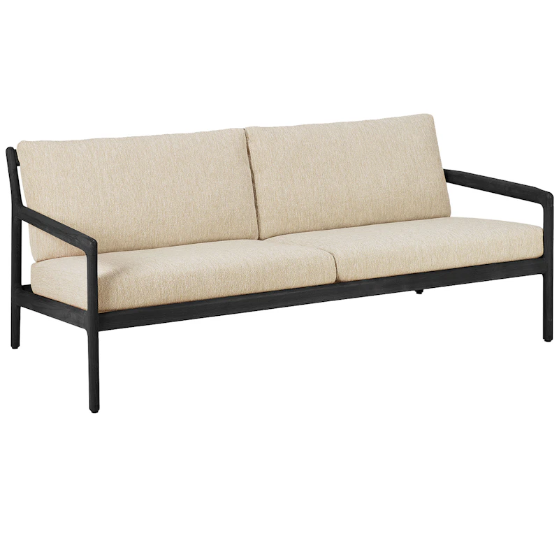 Jack Outdoor Sofa Natural / Black Varnished Teak, 2-Seater