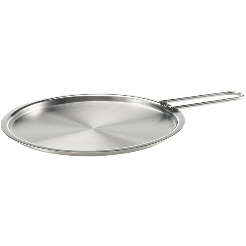 Lid With Handle Brushed Steel, 16 cm