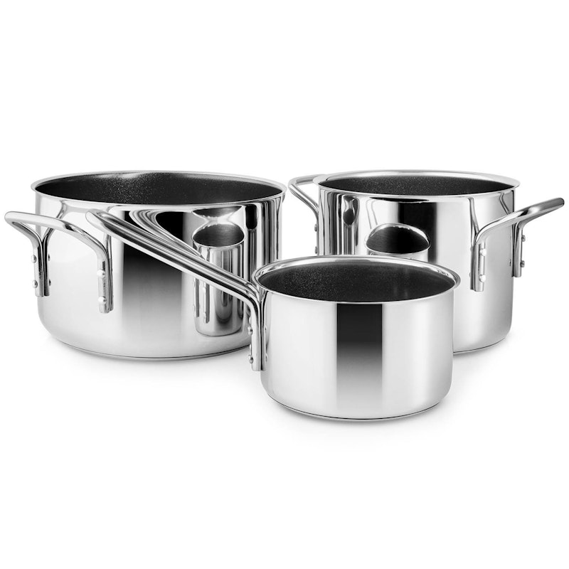 Stainless Steel Ceramic Pot Set 1,1 L / 2,2 L / 3,6 L
