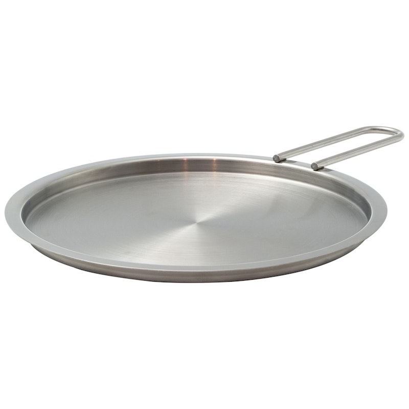 Lid With Handle Brushed Steel, 20 cm