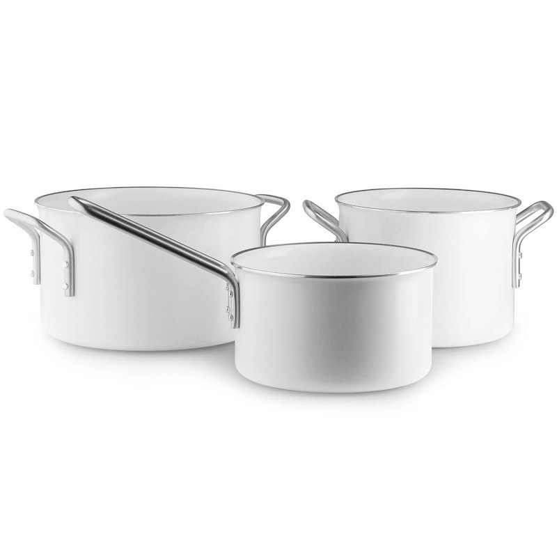 White Line Pot Set 1,8 L / 2,5 L / 3,8 L, White