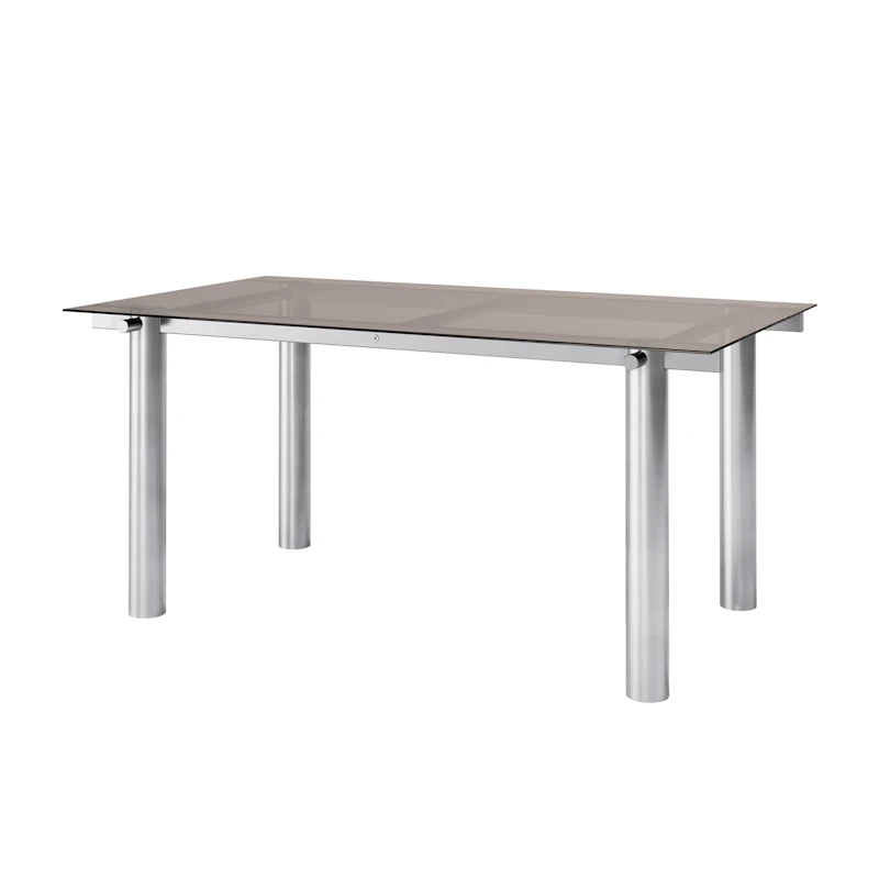 Atura Dining Table 160x90 cm, Stainless Steel / Tinded Glass
