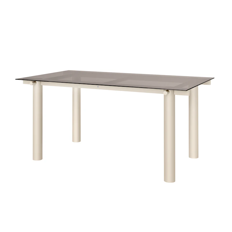 Atura Dining Table 160x90 cm, Cashmere / Tinded Glass