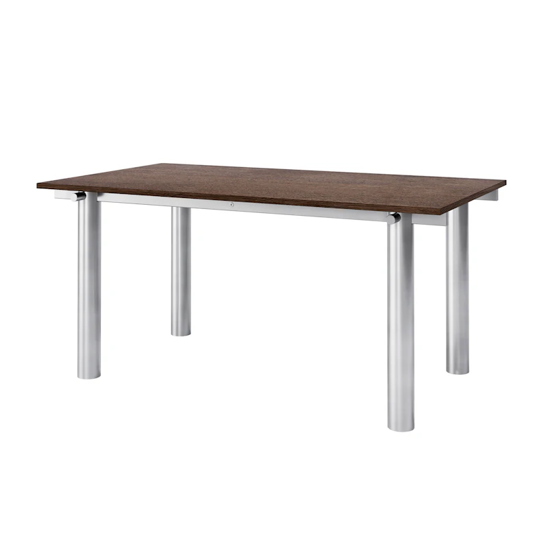 Atura Dining Table 160x90 cm, Stainless Steel / Dark Stained
