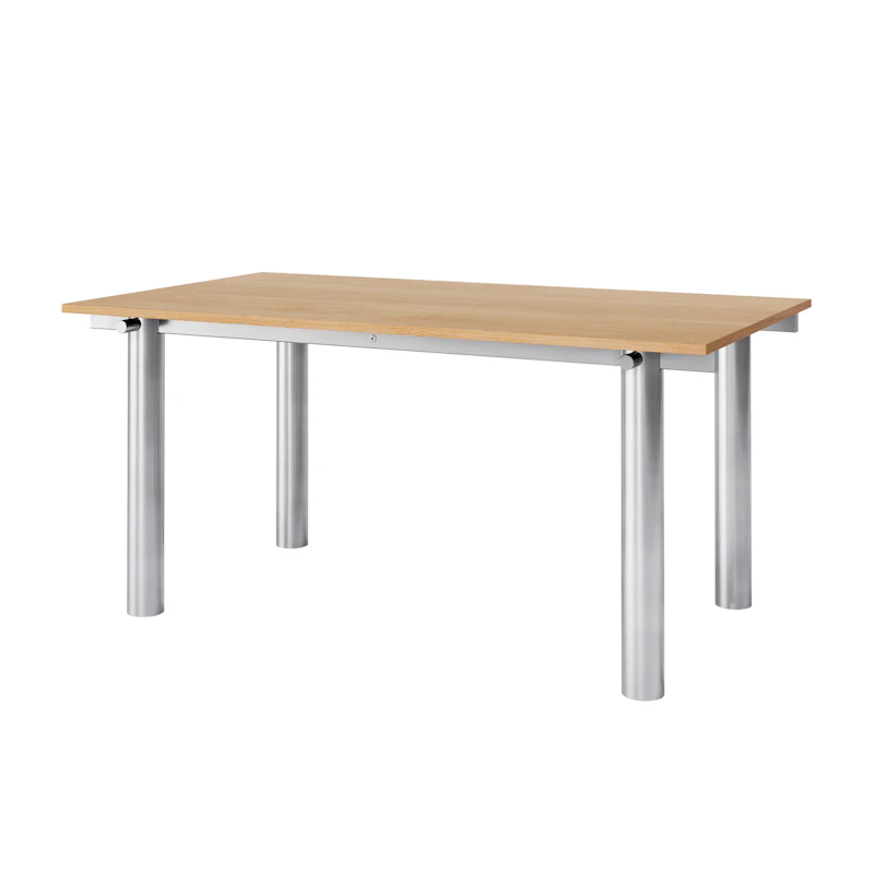 Atura Dining Table 160x90 cm, Stainless Steel / Natural Oak