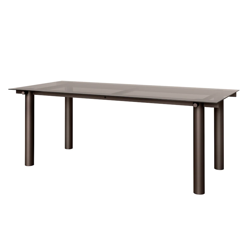 Atura Dining Table 200x90 cm, Tinded Glass / Dark Chocolate
