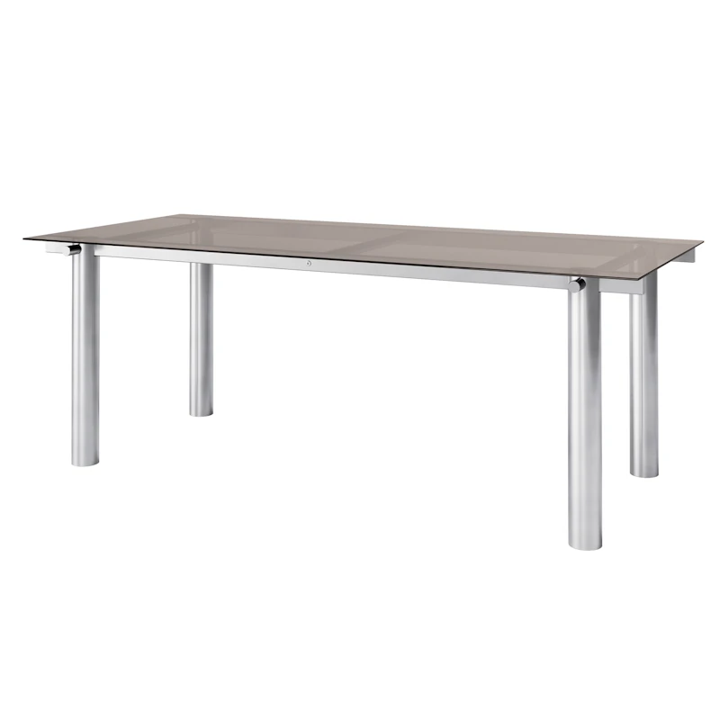 Atura Dining Table 200x90 cm, Stainless Steel / Tinded Glass